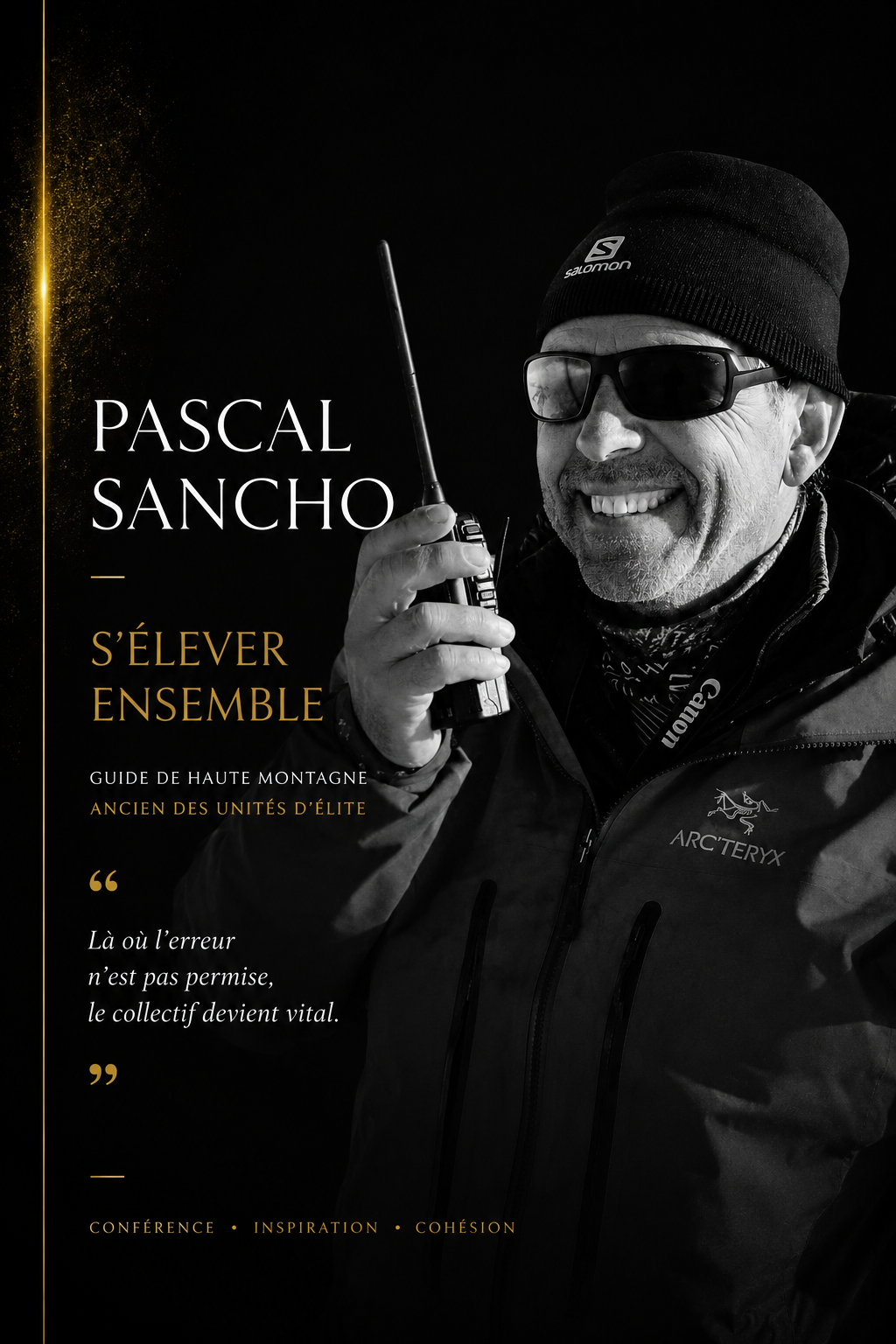 Affiche de la conférence de Pascal Sancho en Alsace, avec un storytelling et une mise en scène signés Marie Leresteux.