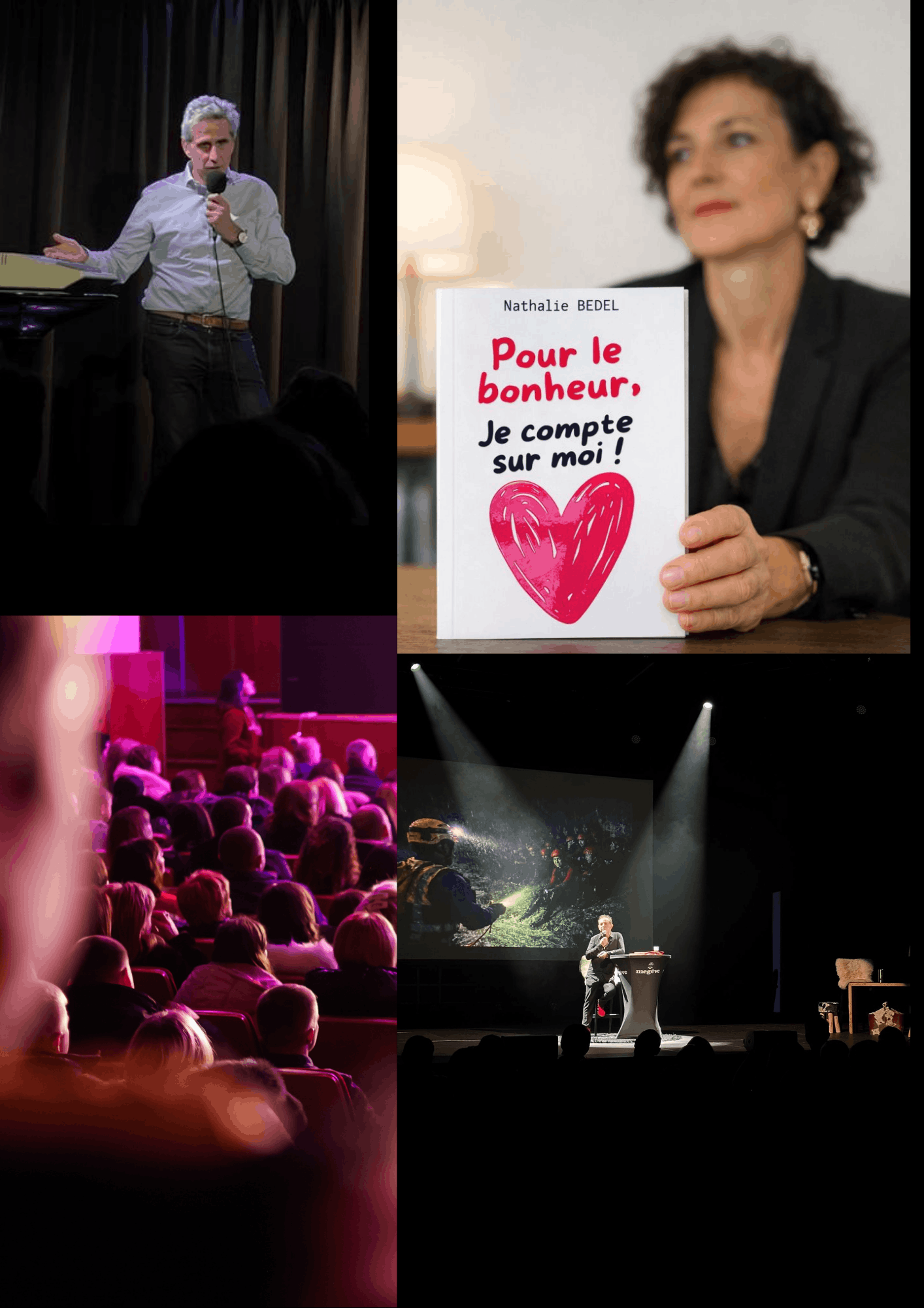 Une autrice présentant son livre après un coaching de prise de parole et un accompagnement pour transformer son ouvrage en conférence par Marie Leresteux.